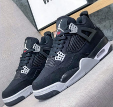 Jordan 4 Retro "Black Canvas" Men's Mid Top Basketball Shoes Size 7-12