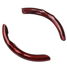 2pcs Carbon Fiber Car Steering Wheel Cover Non-slip Universal For 14.5-15 Inchs