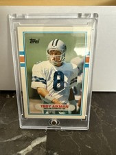 1989 Topps Traded Troy Aikman Rookie Card MINT, 4 SHARP CORNERS GRADE WORTHY!!. rookie card picture