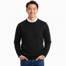 Men’s Crew Neck Jumper Soft Knit Long Sleeve Smart Casual Sweater