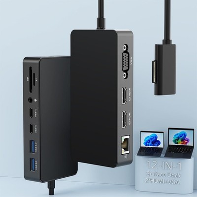 Surface Pro Dock Triple Display HDMI VGA Power Supply