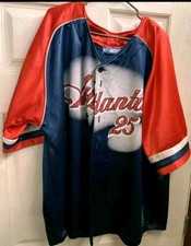 Veezo Atlanta 25 Jersey 3xl Shirt Button Up Vintage Preowned 