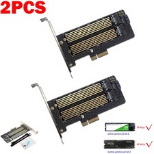 2PCS M.2 NGFF to Computer SATA Dual SSD PCIe x4 x8 x16 NVMe Express Adapter Card