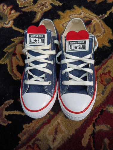 Sneakers basse Converse All Star da bambina Sweetheart in denim taglia 3 Chuck Taylors