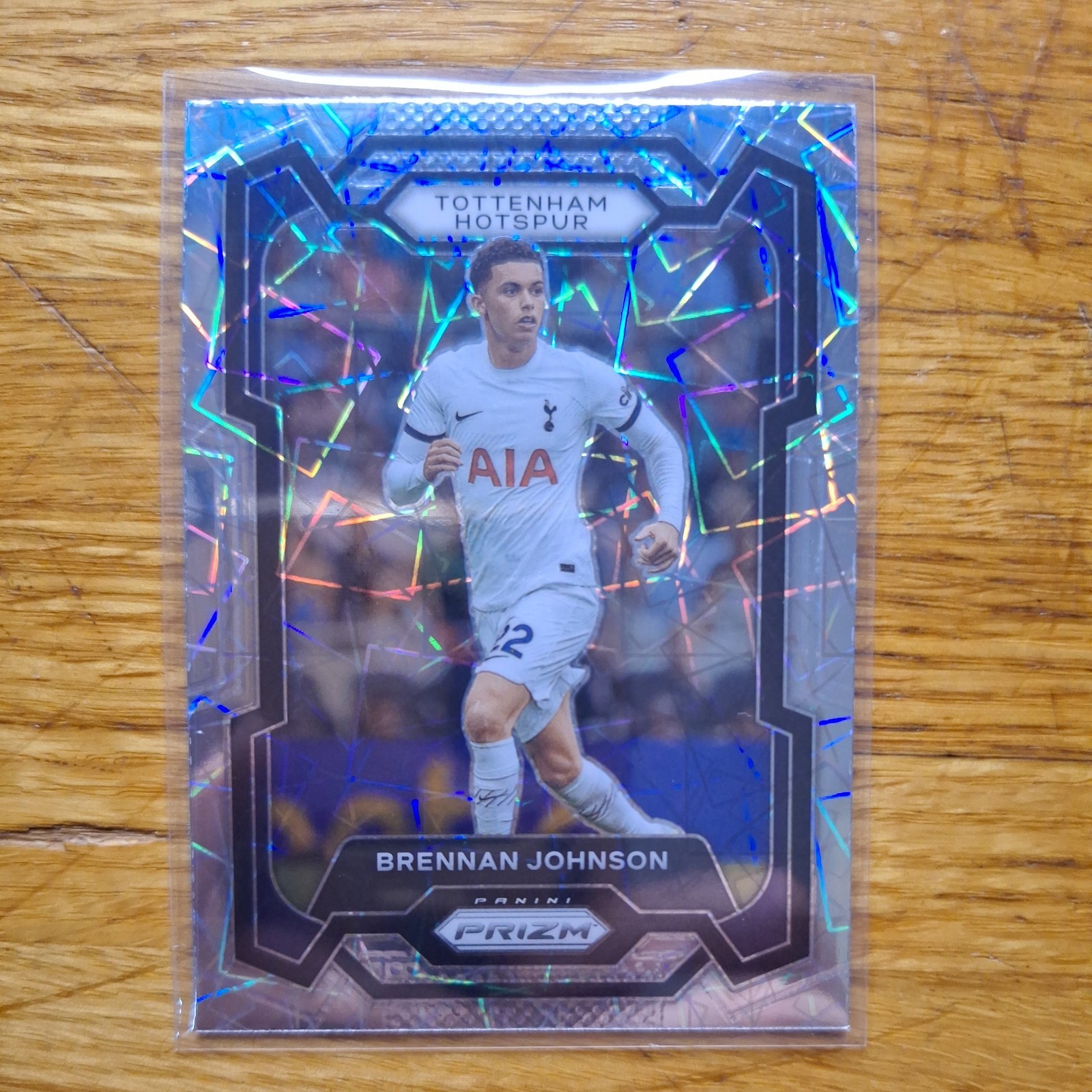 2023-24 PANINI PRIZM PREMIER LEAGUE BRENNAN JOHNSON SILVER LAZER PRIZM #123 SPUR