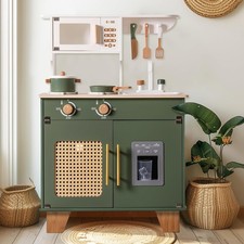 Vintage Green Wooden Pretend Play Kitchen Ice Cube Dispenser