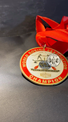 WBA World Boxing Association Championship Boxing Medal Red Ribbon