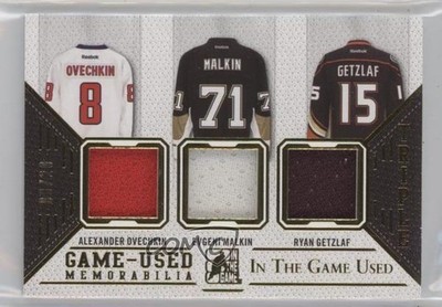 2014-15 ITG Used Triple Game Jerseys Gold /20 Alex Ovechkin Evgeni Malkin f0e