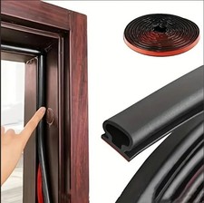 6M Silicone Rubber Sealing Strip Self Adhesive Doors Window Soundproofing Weathe