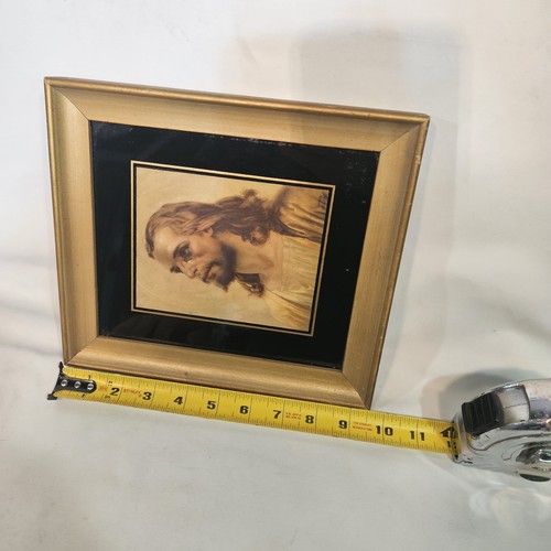 Vintage Head of Christ' Litho Print Framed Gold Frame - Picture 4 of 9