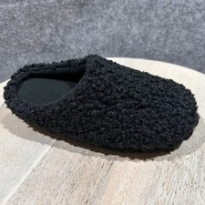 Totes Womens True Black Memory Foam Slippers Size 8- 9 Large New