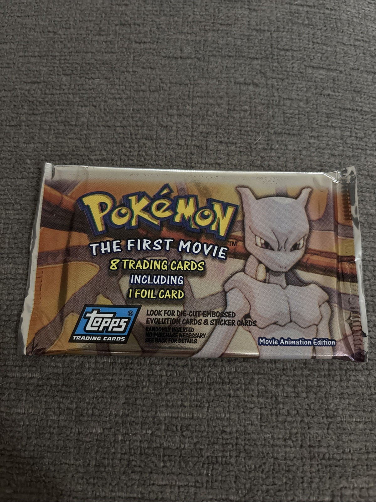 1999 Topps Pokémon The First Movie Sealed Booster Pack – 8 Cards 1 Foil