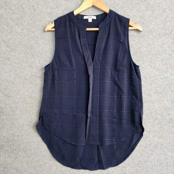 Women Blue Sleeveless Blouse Top Size 8 Career Office Business Corporate Event