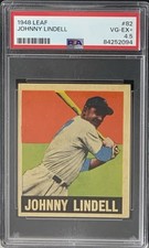 Johnny Lindell, Rookie Card, 1948 Leaf #82, PSA 4.5 VG-EX+. rookie card picture