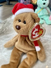 Ty Beanie Babie 1997 Holiday Bear, nicht mehr produziert, neu mit Etikett