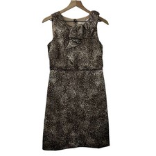 Ann Taylor Loft Women's Size 4 Sleeveless Ruffle Detail Sheath Brown Dress NWT
