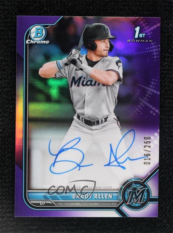 2022 Bowman Chrome Prospect Purple Refractor /250 Brady Allen #CPA-BAL Auto 0f5t