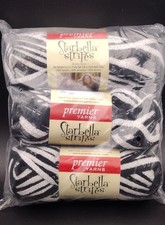 Premier Yarns Starbella Stripes Yarn "Referee" Black  Weight 6 Bulky