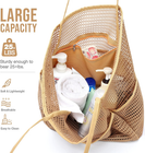 Beach Bag with Mini Pocket, Summer Beach Tote Bags for Women Large Foldable Mesh