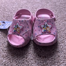 Bluey Toddler Comfort Slide Sandals Pink, New with Tags