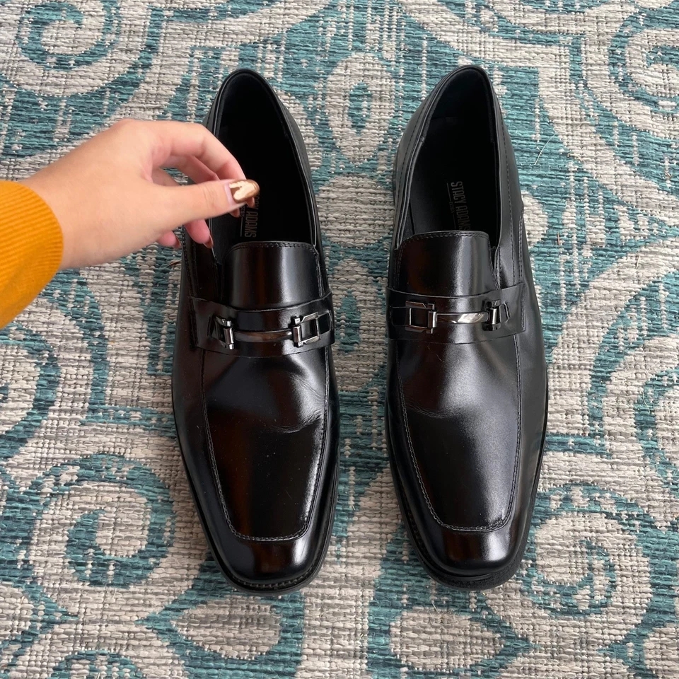 Zapato Mocasín Stacy Adams Para Hombre Cuero Negro Sin Cordones Sin usar, Puntera - Talla 10.5 Foto 2 de 4