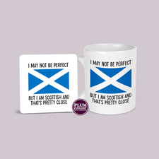 Image of I May not Be Perfect But I Am Scottish Mug & Coaster: Flag of Scotland Pride Cup