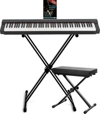 Classic Cantabile SP-316 Stage Piano Stage Set Bank X-Ständer Heft Schwarz Pedal