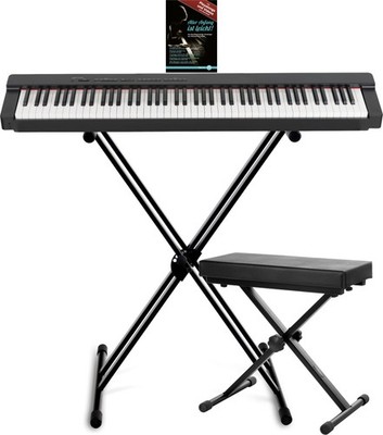 Classic Cantabile SP-316 Stage Piano Stage Set Bank X-Ständer Heft Schwarz Pedal