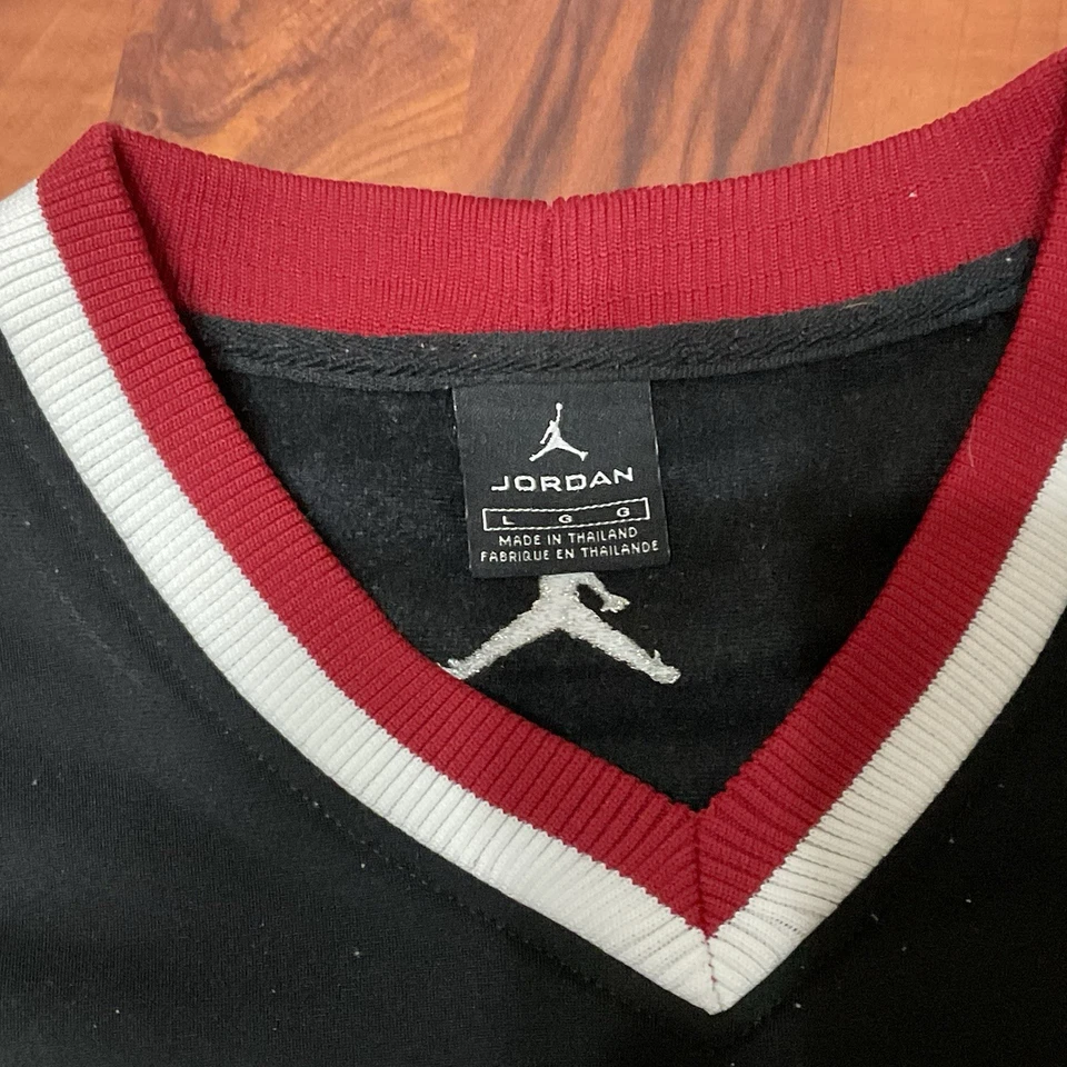 Camiseta deportiva de baloncesto Jordan Y2K rara para hombre L negra roja blanca Jumpman malla sin mangas Foto 2 de 4