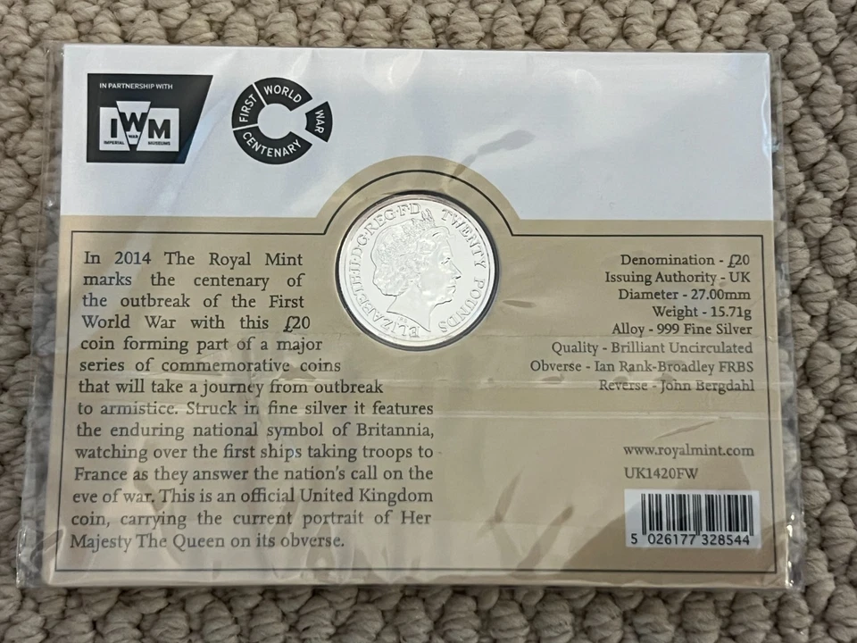 Королевский монетный двор коллекция из 3 различных Великобритании £20 999 тонкий серебряные монеты всего 47.13g - Изображение 4 из 4