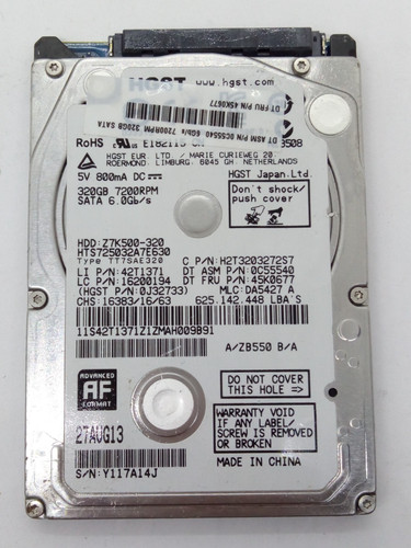 HGST *** HTS725032A7E630*** 320GB *** SATA HDD Notebook 2,5 Zoll #NFP1732