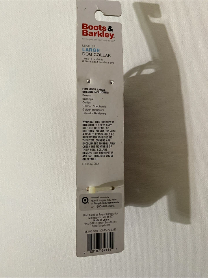 Boots & Barkley Leather Dog Collar - Large - Pink - New - Image 4 of 4