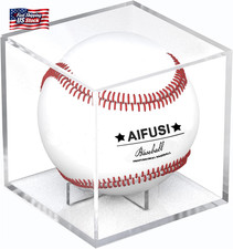 Baseball Display Case, UV Protected Acrylic Cube Baseball Holder Square Clear Bo