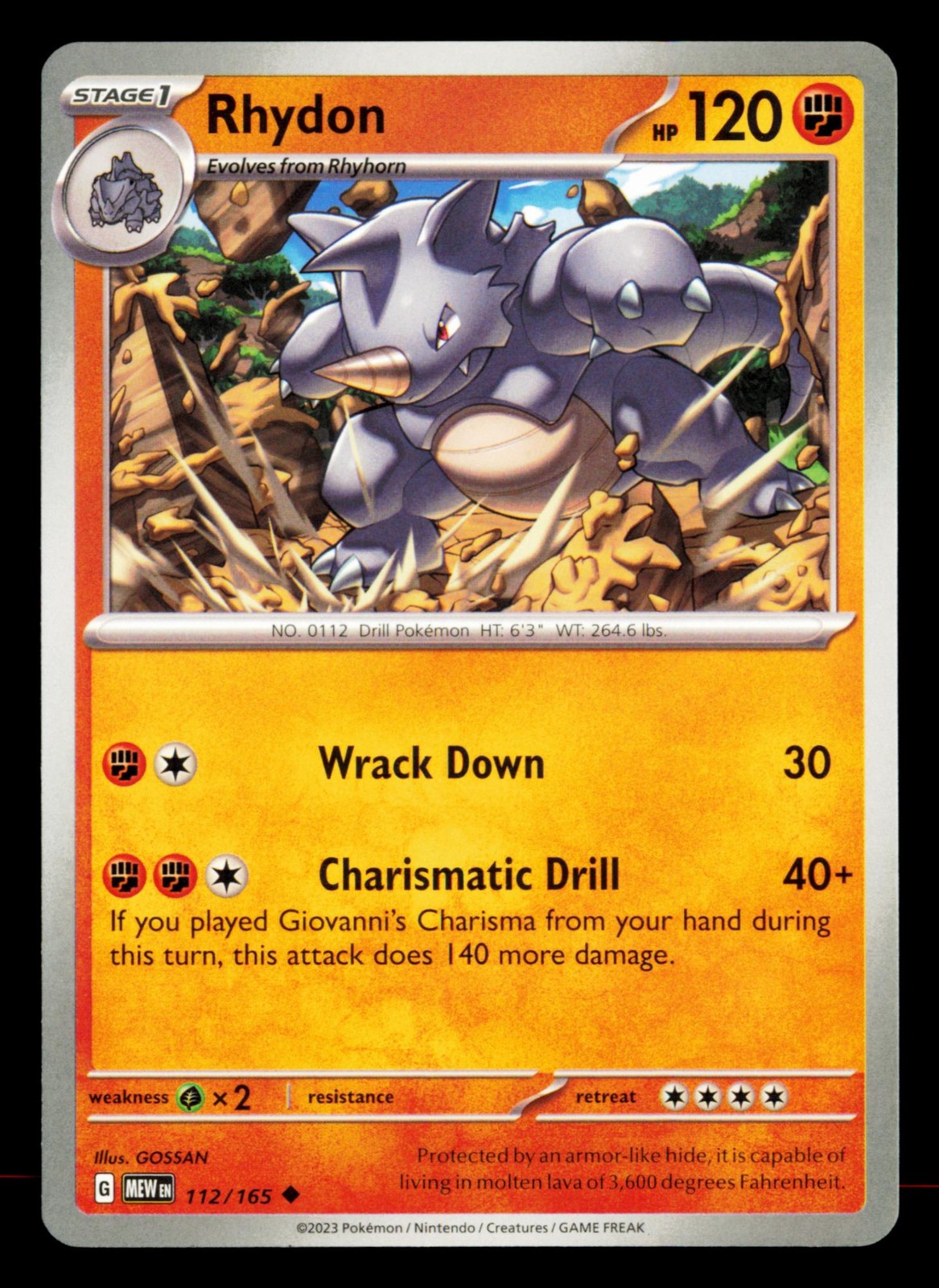 Rhydon 112/165 Uncommon 151 Pokemon NM/M