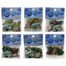 Dress It Up Camping Buttons Outdoor Nature Wilderness Camp Tent Trees YOU CHOOSE