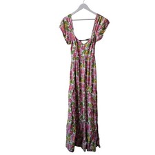 Show Me Your Mumu Cathy Dress Floral Puff Sleeve Maxi Multicolor Womens Size XS
