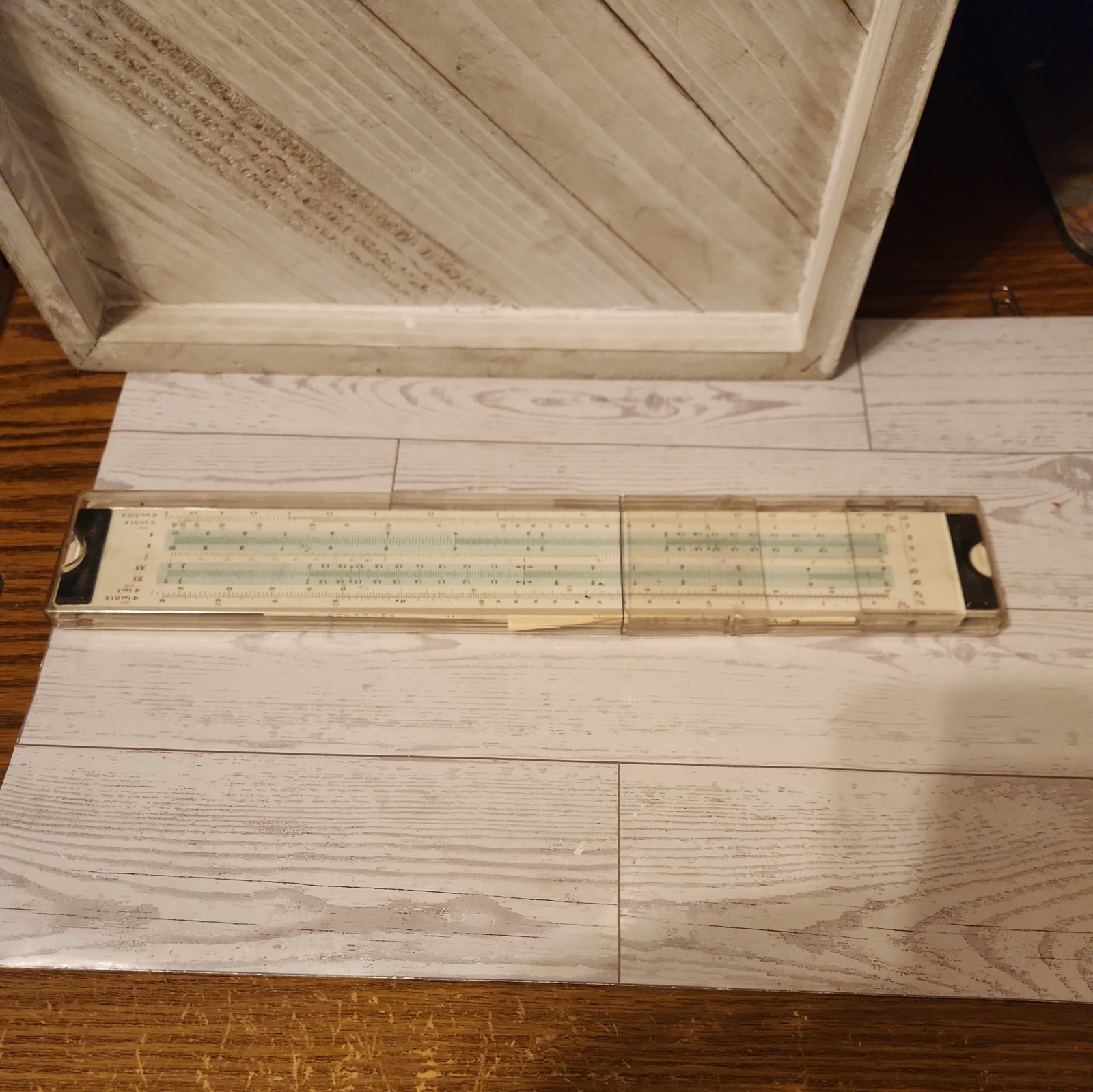 VINTAGE DIETZGEN CLEAR SCALE 1739L SLIDE RULE WITH CASE AND PAPERWORK