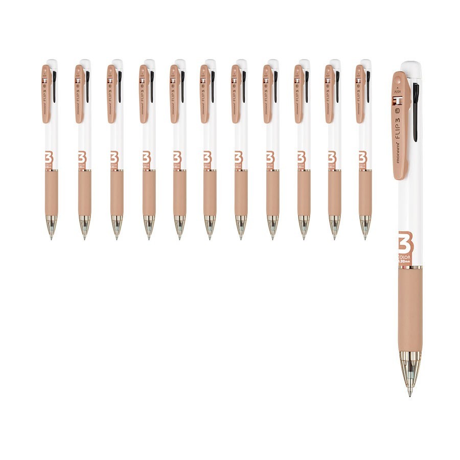 Monami Flip 3 Multi 3-color ballpoint pen 0.38mm 12p | eBay