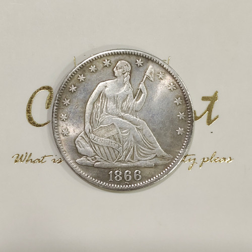 1866-S Seated Liberty Half Dollar (50 Cent)- Motto - 90% Silver U.S. Coin