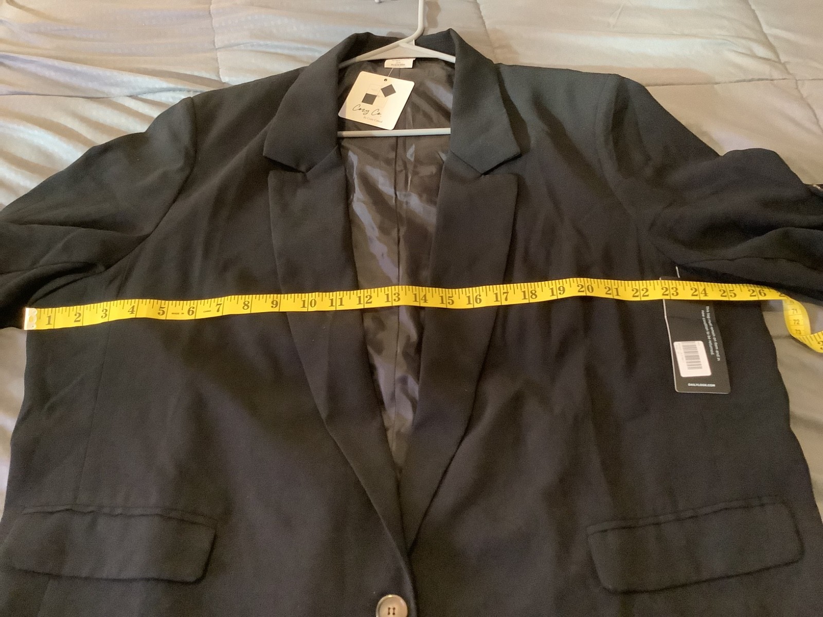 NWT Cozy Co. by Cozy Casual 2X Black Blazer Jacket Roll Tab Sleeve Free Ship