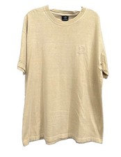 Vintage Mercedes-Benz Star Logo Embroidery Spellout Tee Sz. Large Sand