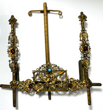 EXQUISITE Antique *AUSTRO HUNGARIAN* *JEWELED* ORMOLU* *BRASS* Picture FRAME