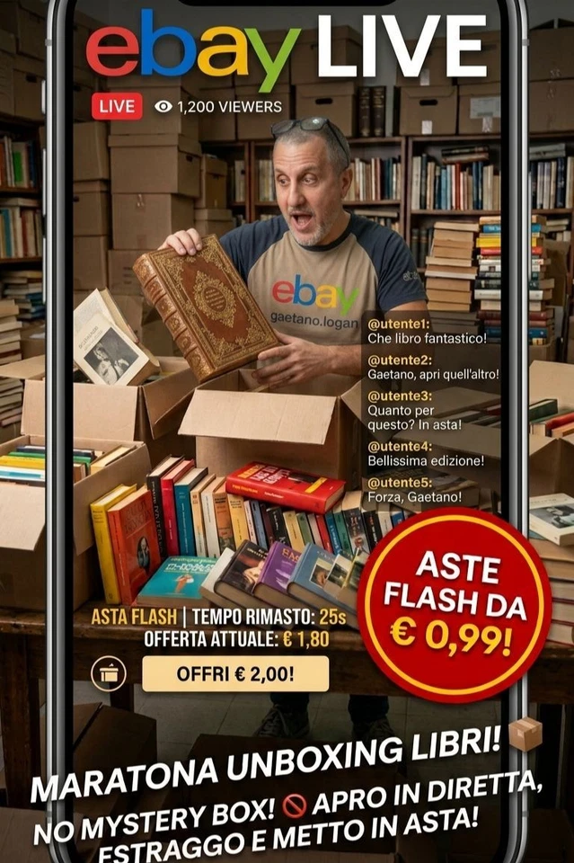 LIBRI PER TUTTI I GUSTI! 📚 Unboxing in Diretta 📦 Estraggo e Metto in Asta