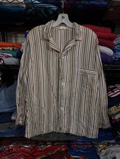 Vintage Towncraft Pajama Top Mens Medium Multicolor Striped Button Front Penneys