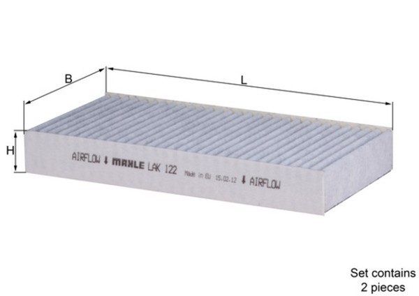 Innenraumfilter Mahle LAK 122/S Aktivkohlefilter FüR FR Stream CR Honda Civic EU-image
