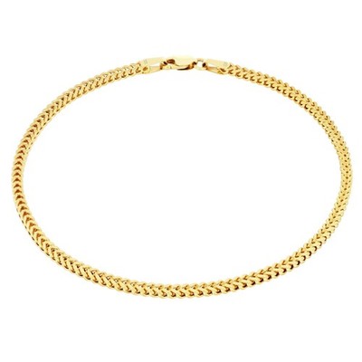 10k Yellow Gold 2mm Franco Box Square Wheat Bracelet Chain Mens Womens 7.5''