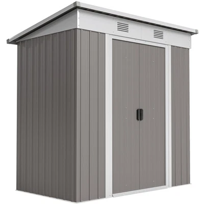 OUTSUNNY 6' x 4' Metal Outdoor Storage Tool Garden Shed w/ 2 Air Vents for Backyard