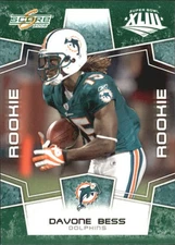 2008 Score Super Bowl XLIII Green #438 Davone Bess - FB