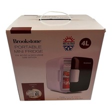Brookstone Portable Mini Fridge 4L 12V AC/DC USB Hot Cold New