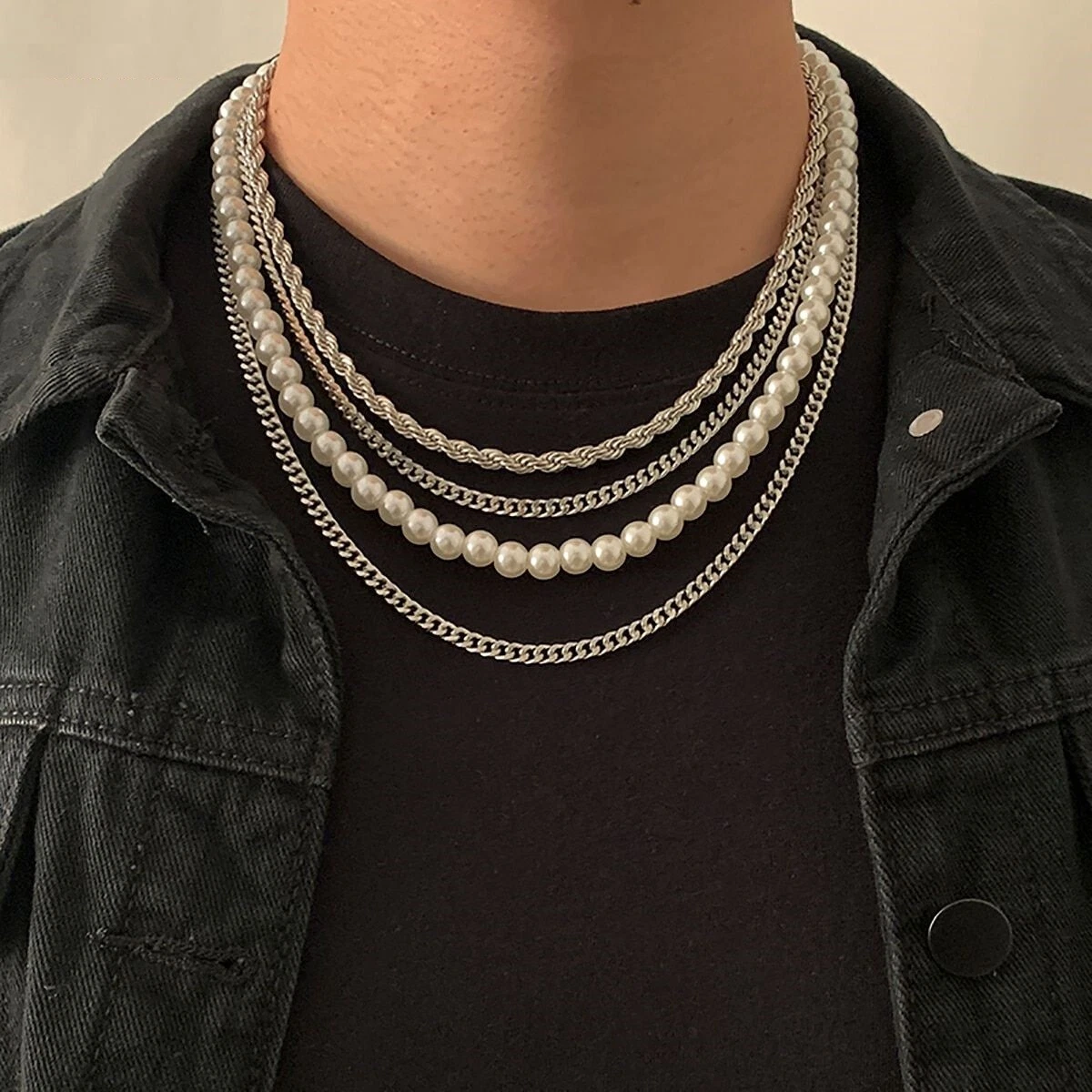 Thick pearl choker necklace outlet